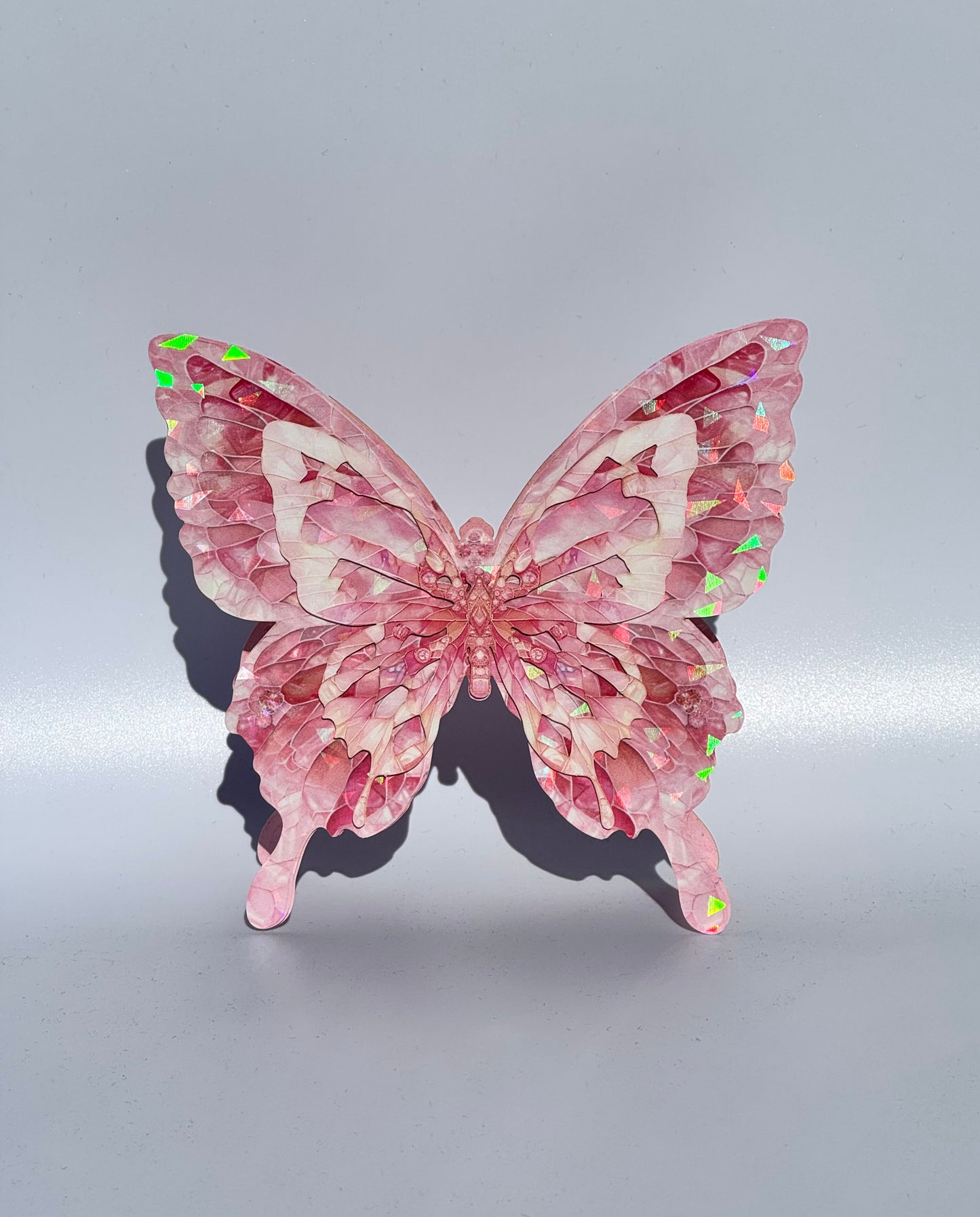 Butterfly Shape Ice Crystal and Hollowing Art Card Starlight