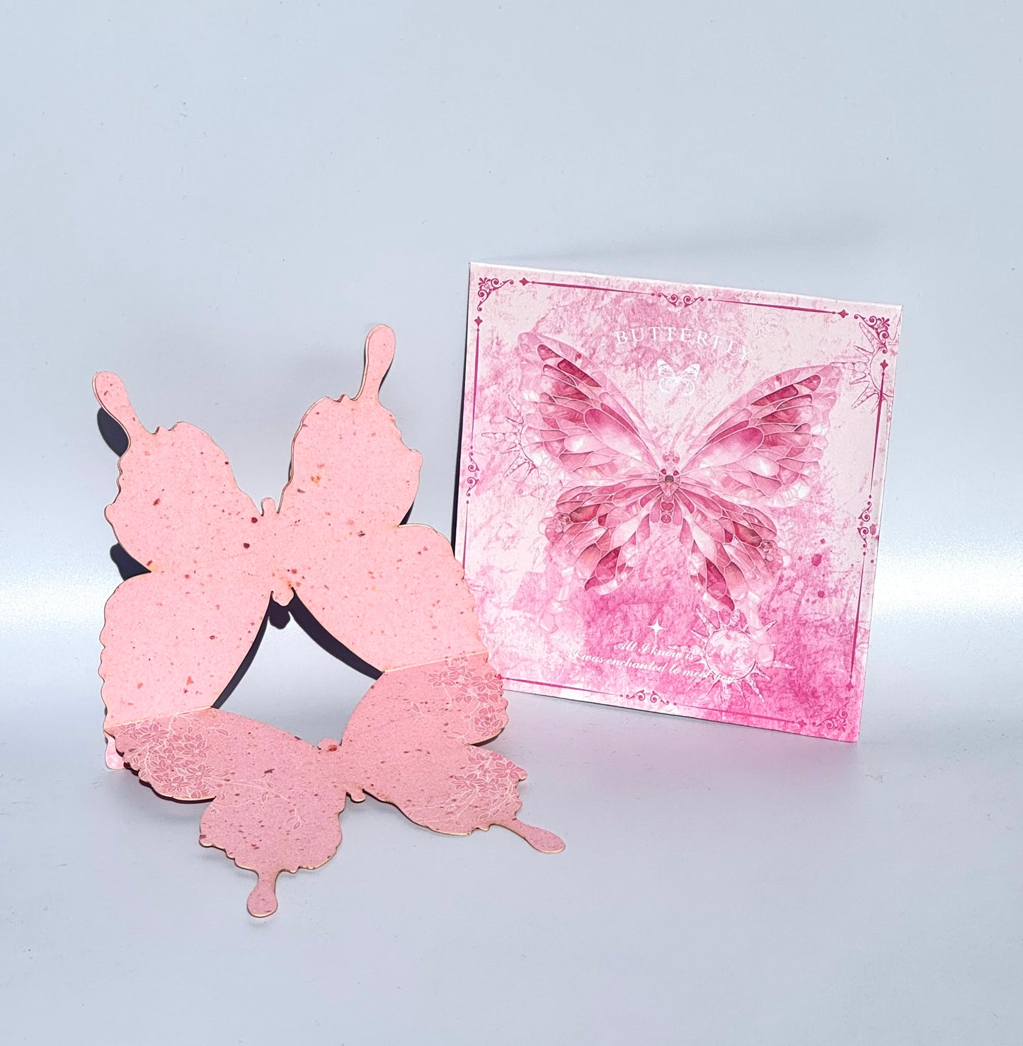 Butterfly Shape Ice Crystal and Hollowing Art Card Starlight
