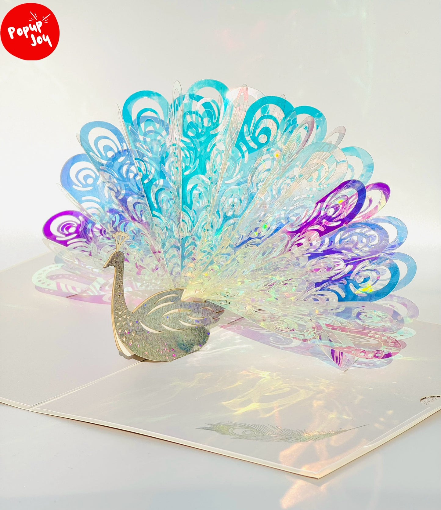 Crystal Rainbow Peacock 3D Pop Up Card
