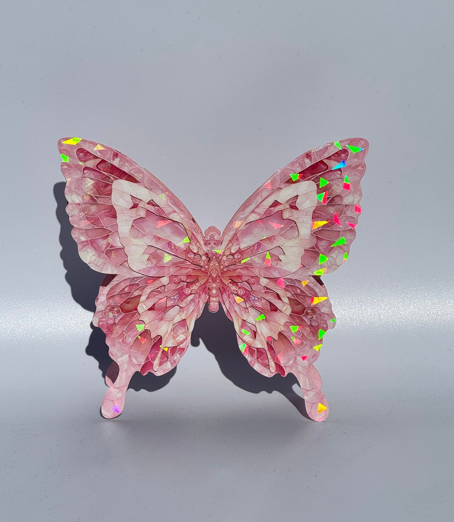 Butterfly Shape Ice Crystal and Hollowing Art Card Starlight