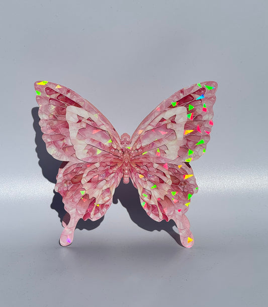 Butterfly Shape Ice Crystal and Hollowing Art Card Starlight