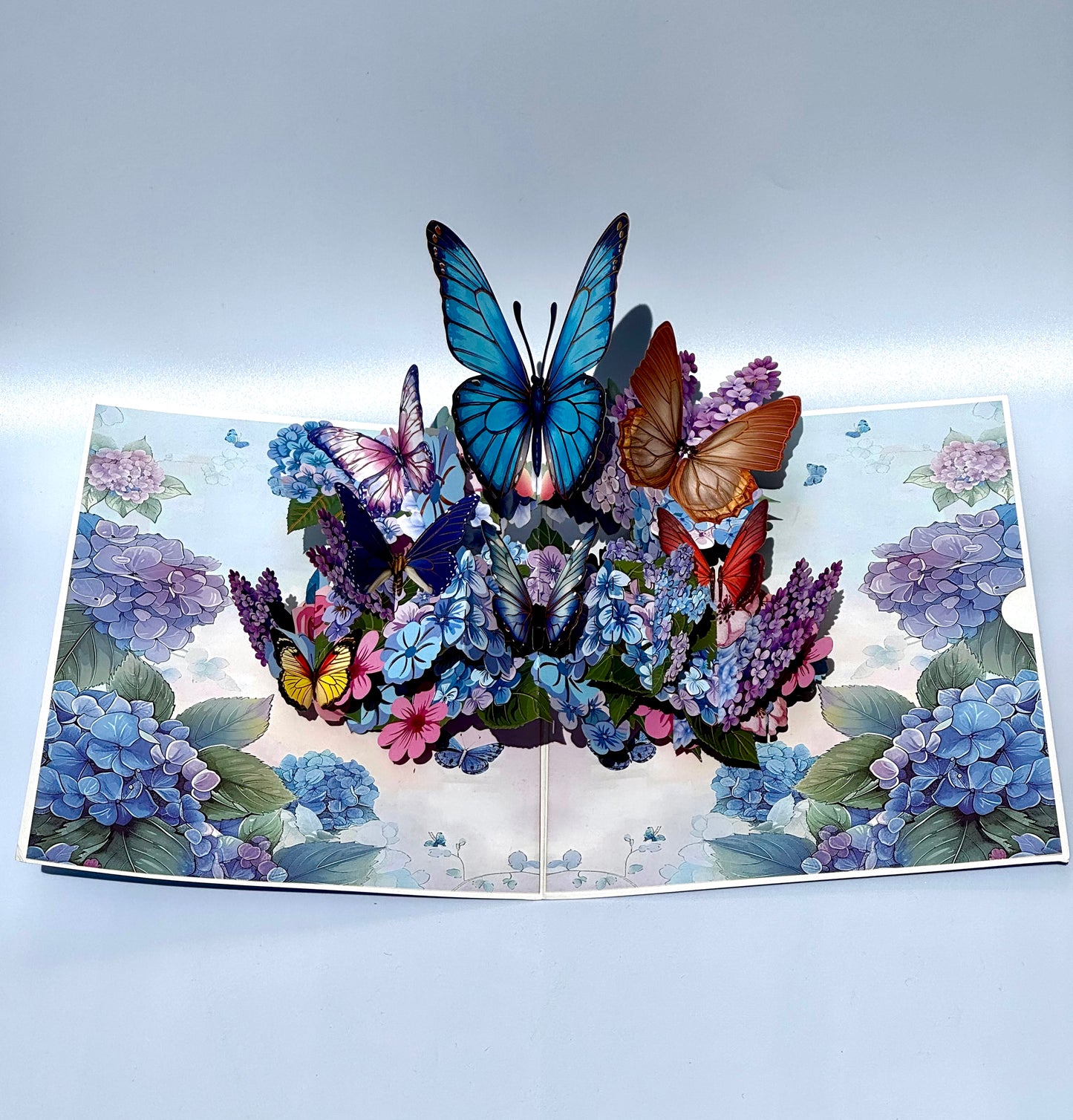 Blue 3D Butterfly Garden Pop-Up Card: Greeting Card, Birthday Card, Anniversary Card, Mother’s Day Card