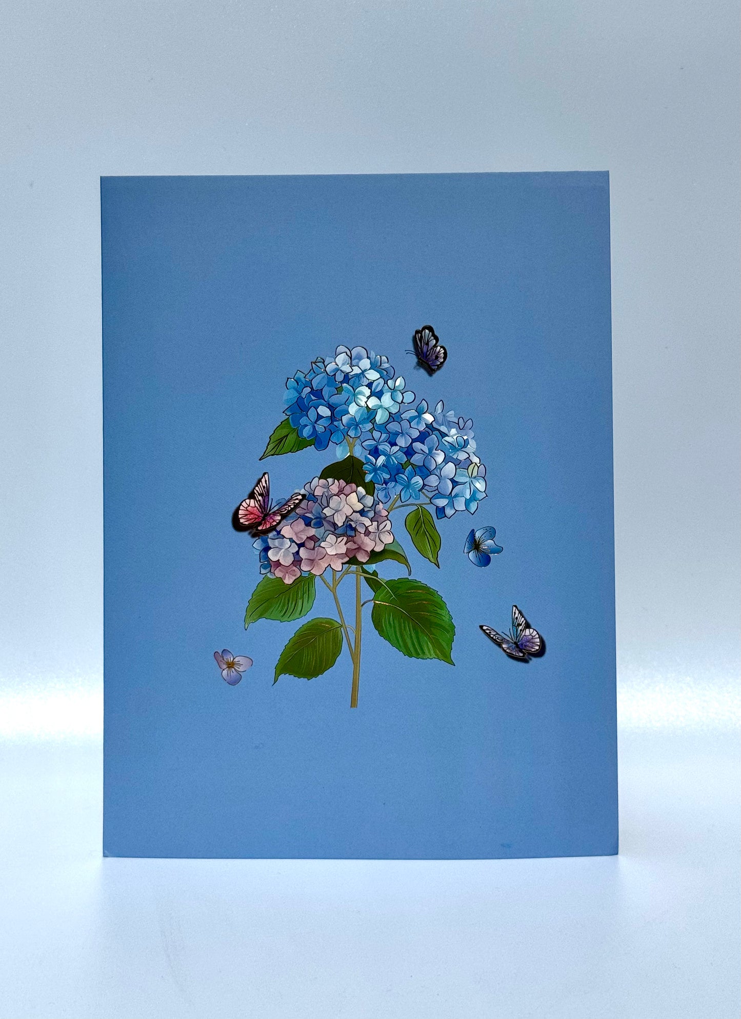 Blue 3D Butterfly Garden Pop-Up Card: Greeting Card, Birthday Card, Anniversary Card, Mother’s Day Card