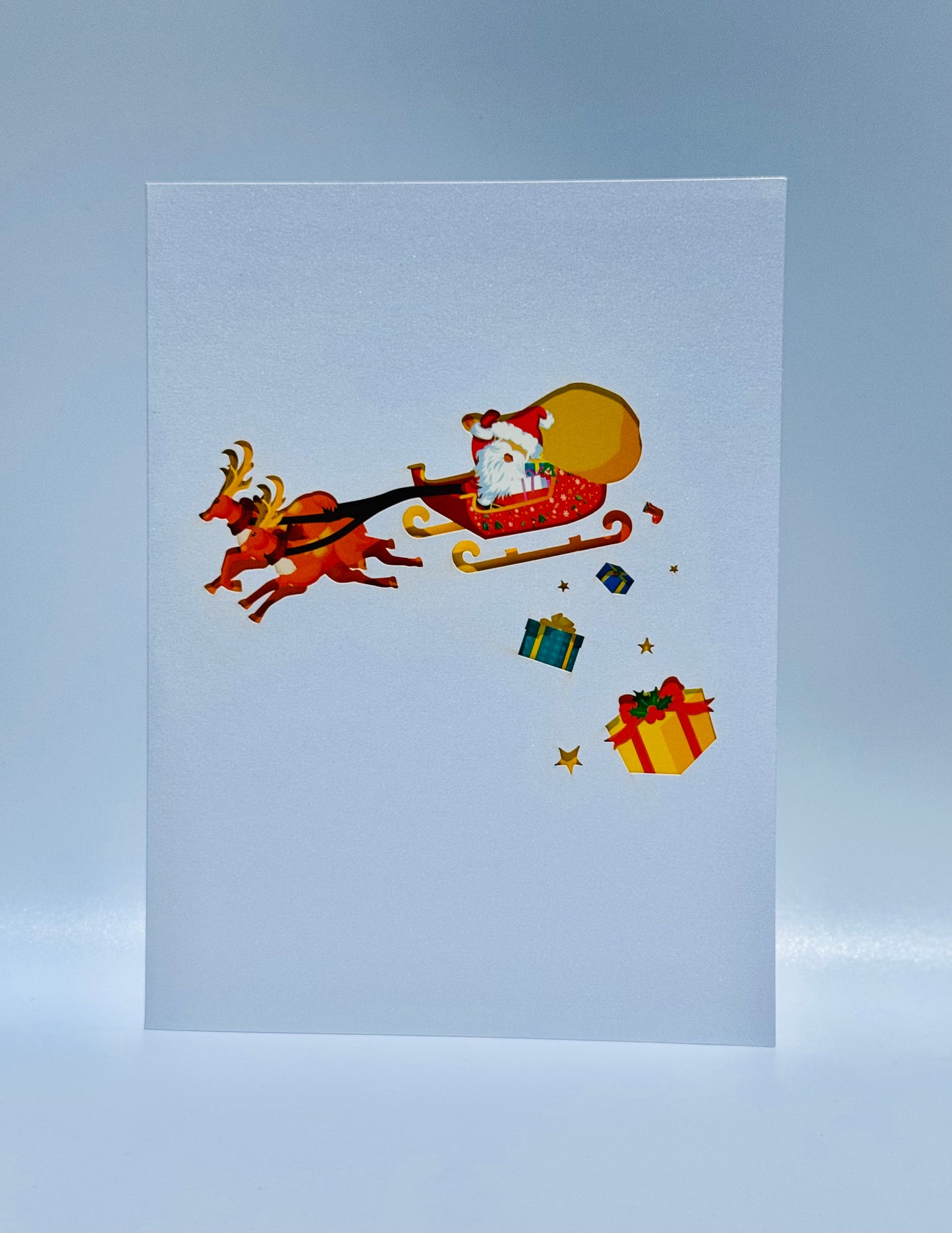 Reindeers and Santa Claus 3D Pop Up Card