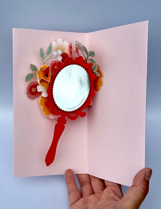 Magic Mirror with Flowers 3D Pop Up Card