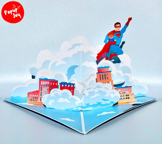 Flying Super Dad 3D Pop Up Card