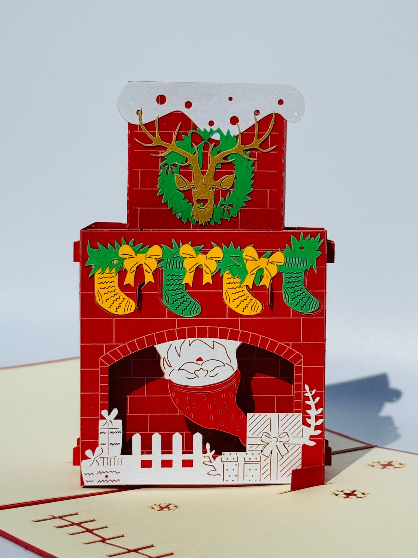 Christmas Chimney and Santa 3D Pop Up Card