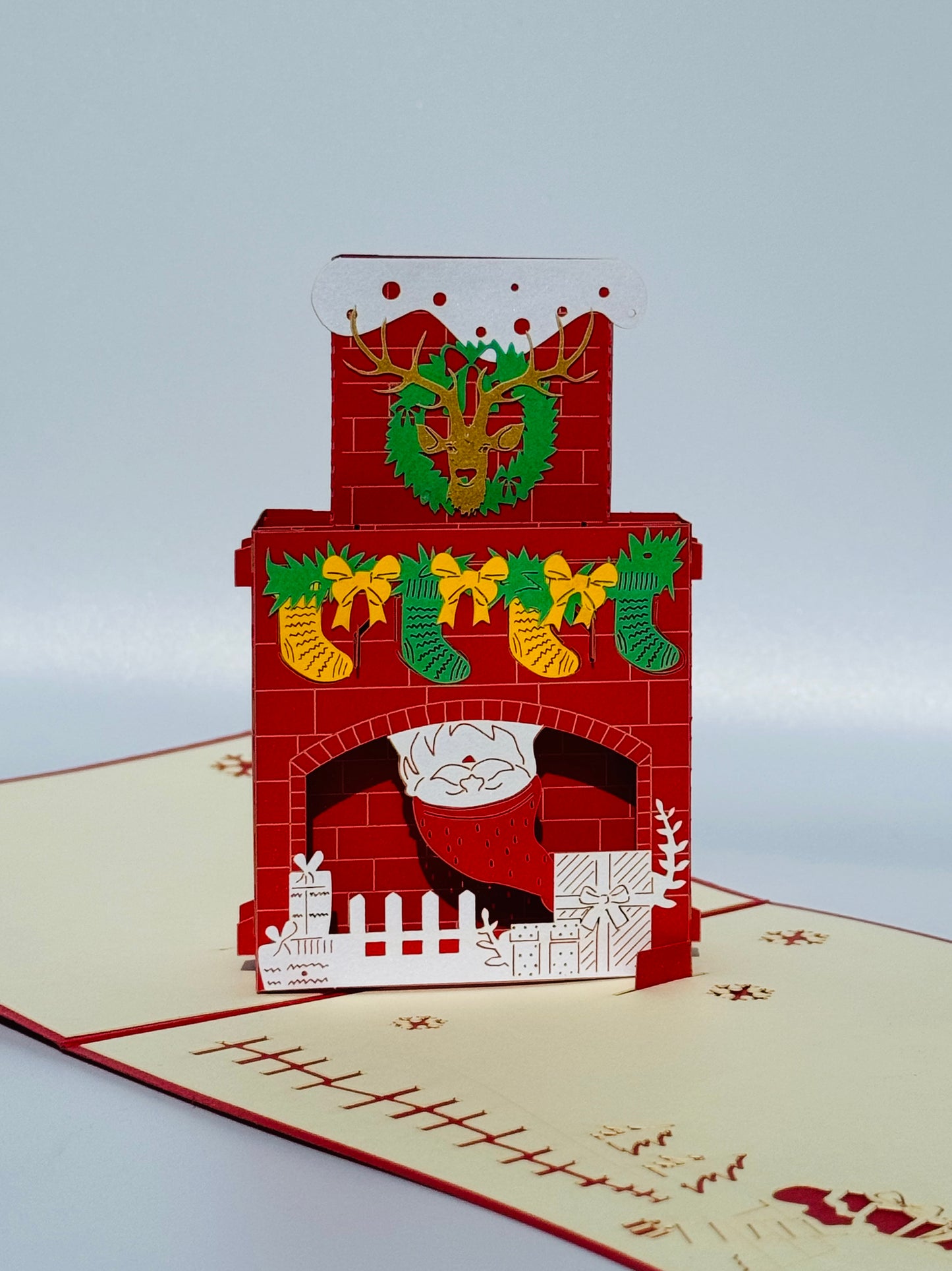 Christmas Chimney and Santa 3D Pop Up Card