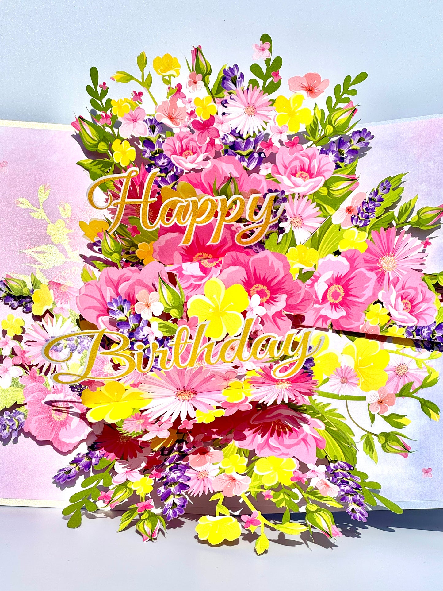 Happy Birthday Flowers Bouquet 3D Pop Up Card
